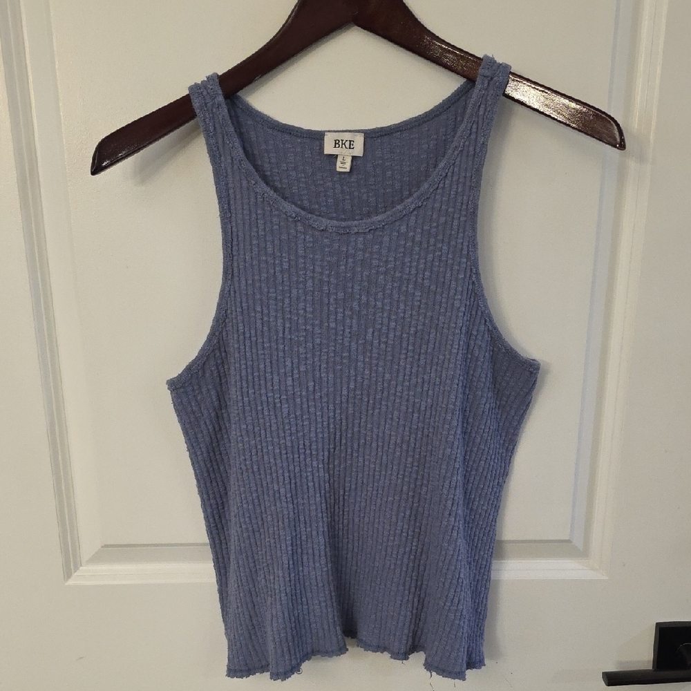 BKE Textured Blue Tank Top
